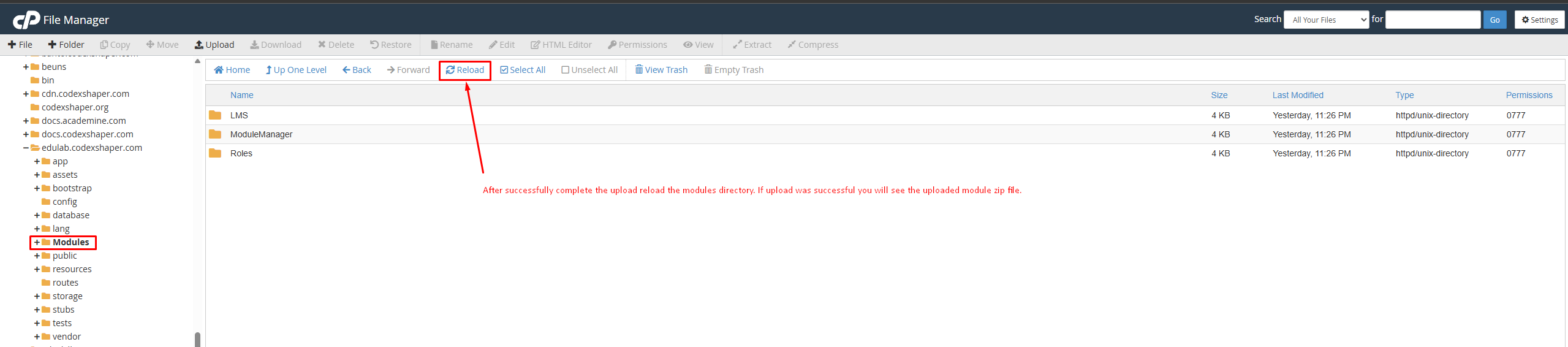Module Directory Reload