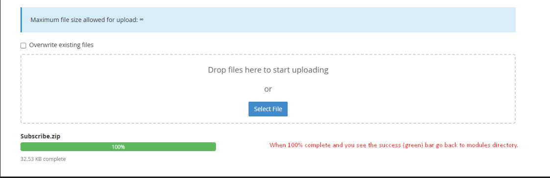 Upload Module Complete